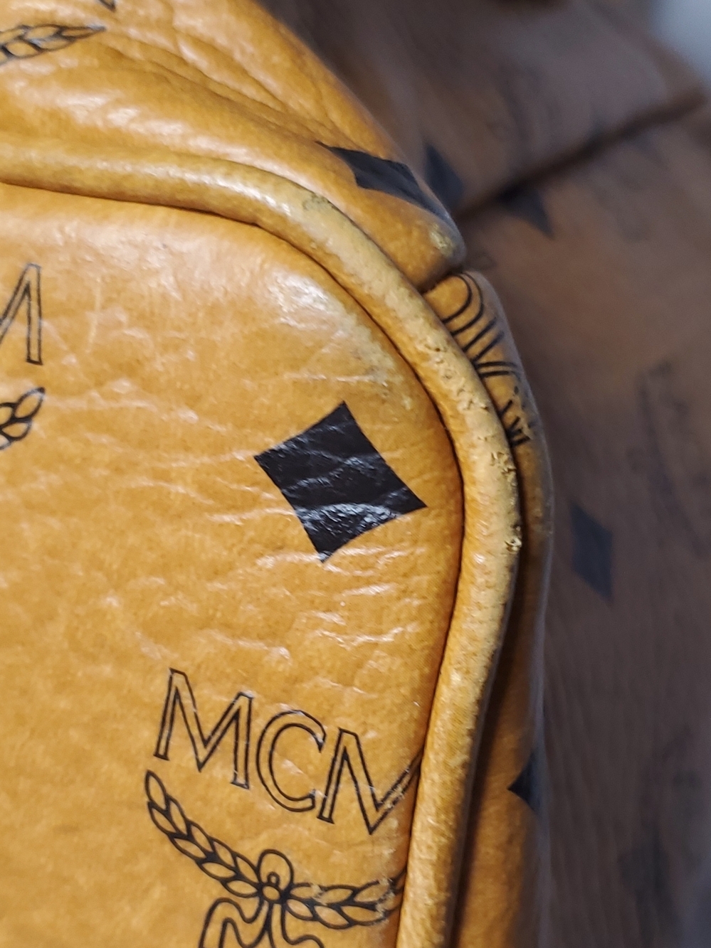 Authentic MCM Cognac Logo Monogram Backpack-Large - Picture 10 of 16